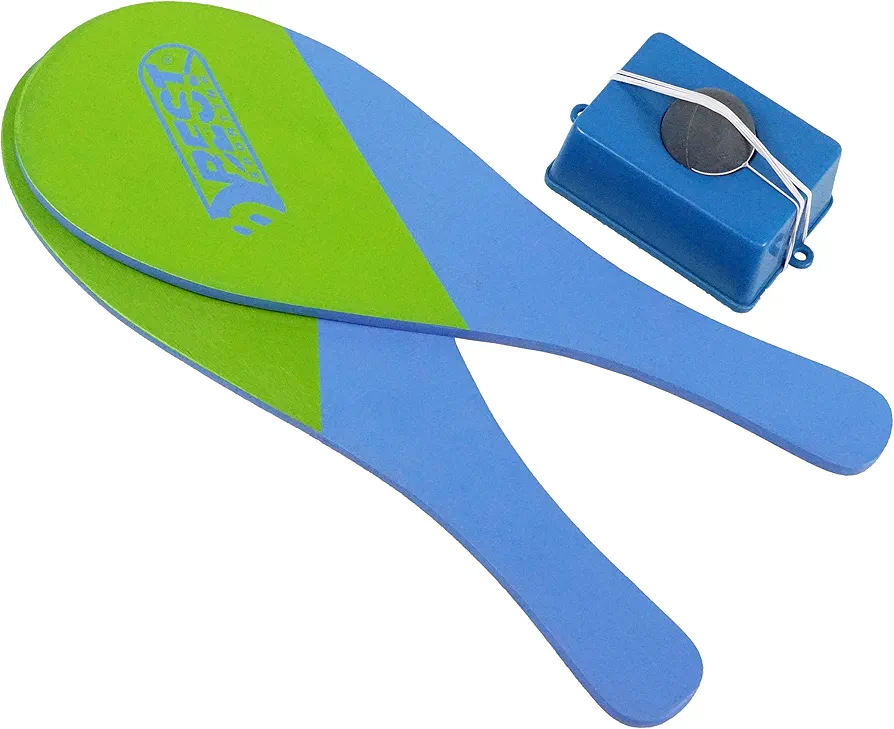 Best Sporting Jokari Juego de pelota de bateo I 2 raquetas de madera, base y pelota en la banda elástica, juegos de playa al aire libre para adultos, juegos al aire libre para niños, divertido juego