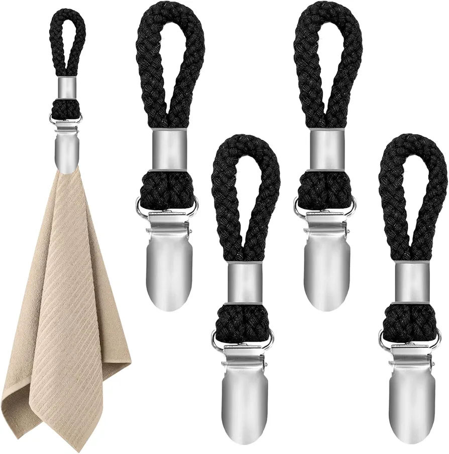 XQMMGO 4 pinzas para toallas, colgadores para toallas, colgadores de toallas sin coser, clips de toalla para colgar, casas armarios y baños