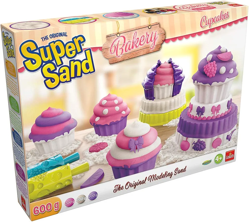 Animagic- Playas,Juego Super Sand Cupcakes, Color Blanco, pequeño (Goliath 383341.006)