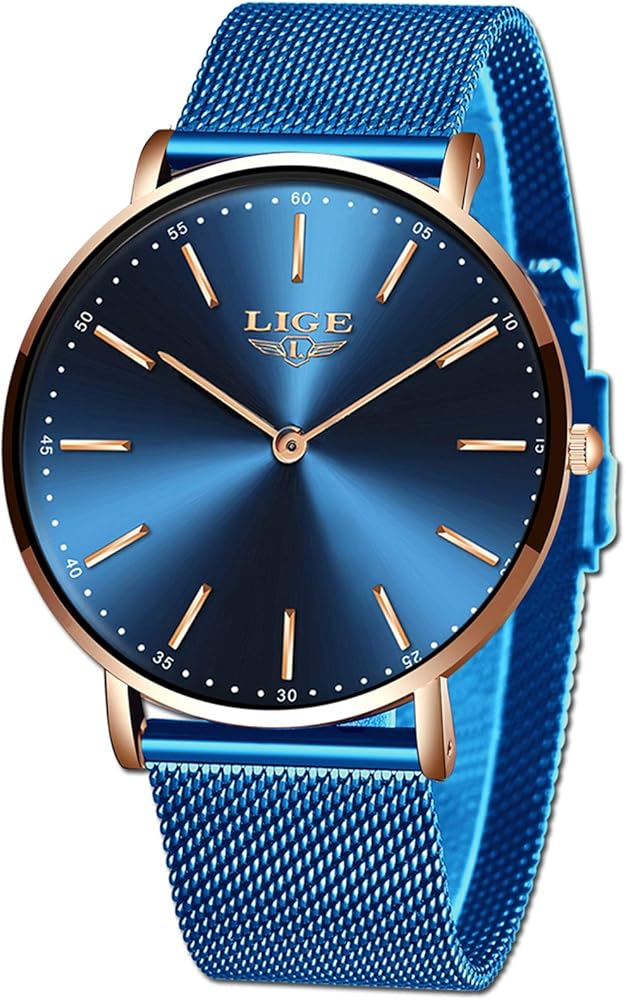 LIGE Relojes Hombre Negro Ultrafino Impermeable Acero Inoxidable Reloj Moda Simple Reloj Hombre Negocios Analógico Cuarzo Relojes