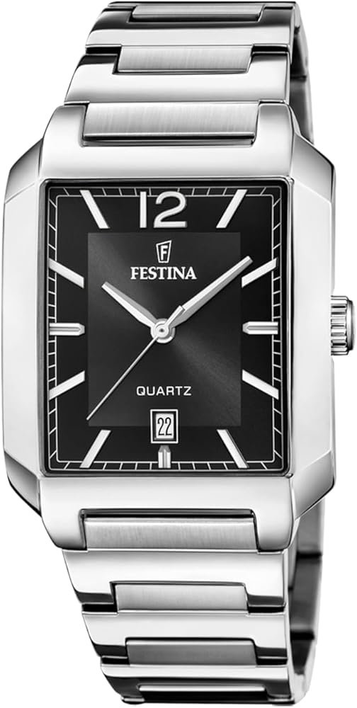 Festina Reloj Hombre F20677/4 On The Square Caja de Acero Inoxidable 316l Plateado Correa de Acero Inoxidable 316l Plateado