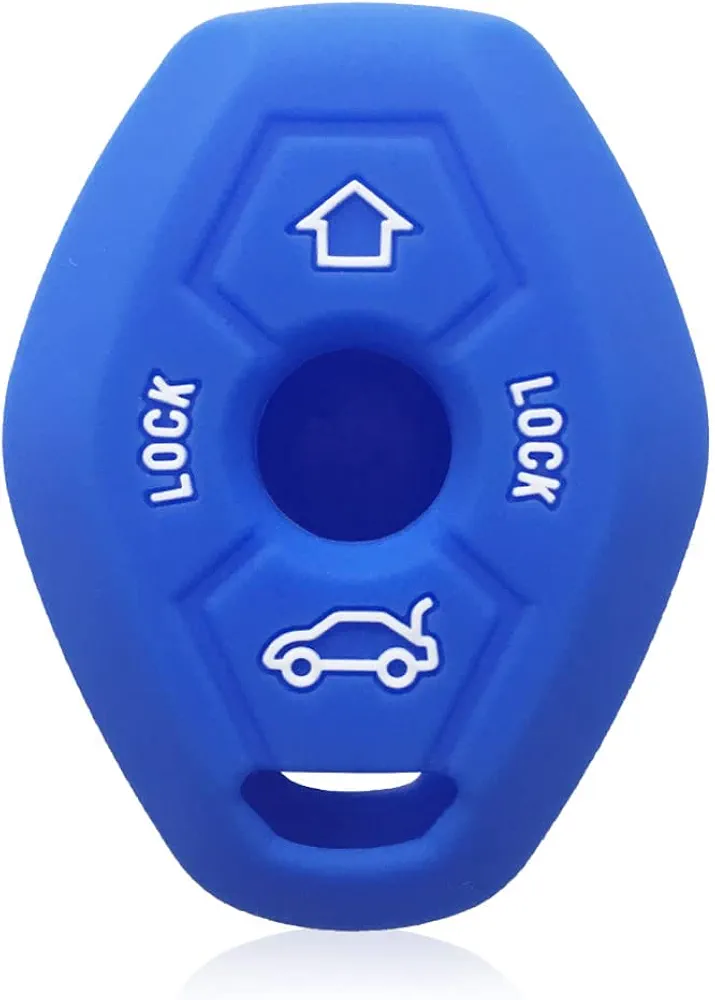 Otai Funda de Silicona para Llave de Coche Caso Compatible con BMW X3 X5 3 5 7 Serie E38 E46 E83 Accesorios para Llaves de Coche (Azul)