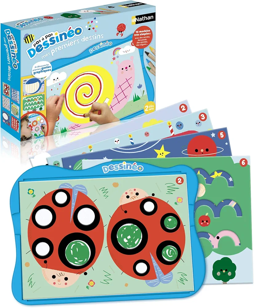 Nathan-31155 Primeros Dibujos-Aprender a Dibujar Desde 2 años, Multicolor, Juego de 14 Piezas (31155)