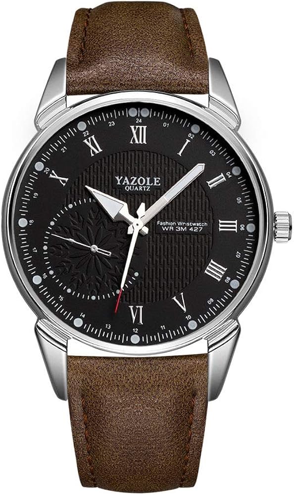 Unendlich U Infinito U-Reloj de Cuarzo Reloj Negro Ultra Fino para Hombre Minimalista Moda Relojes de Pulsera para Hombres Casual Impermeable con Correa Negro/Marron de Cuero