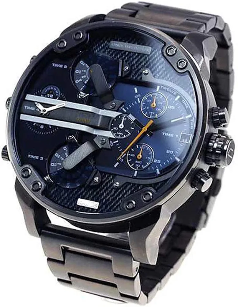 fenkoo Relojes para Hombres Quarz Reloj Deportivo De Cuarzo con Doble Zona Horaria, Calendario, Reloj De Acero Inoxidable,Relojes De Pulsera