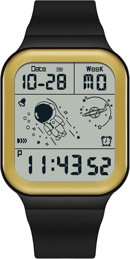 RORIOS Reloj Cuadrados de Pulsera para Hombre Reloj Multifuncional Electrónico Relojes 50M Impermeable Reloj Casuales Digital Reloj Correa de Goma