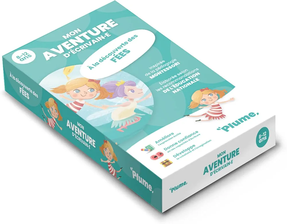 PLUME Mi Caja de Escritor.e: Descubrimiento de Hadas Juguete Educativo para niña y niño, Ocio Creativo Niños de 7 a 12 años - Juegos de Mesa, Aprender a Leer y Escribir, Divertido e Innovador.