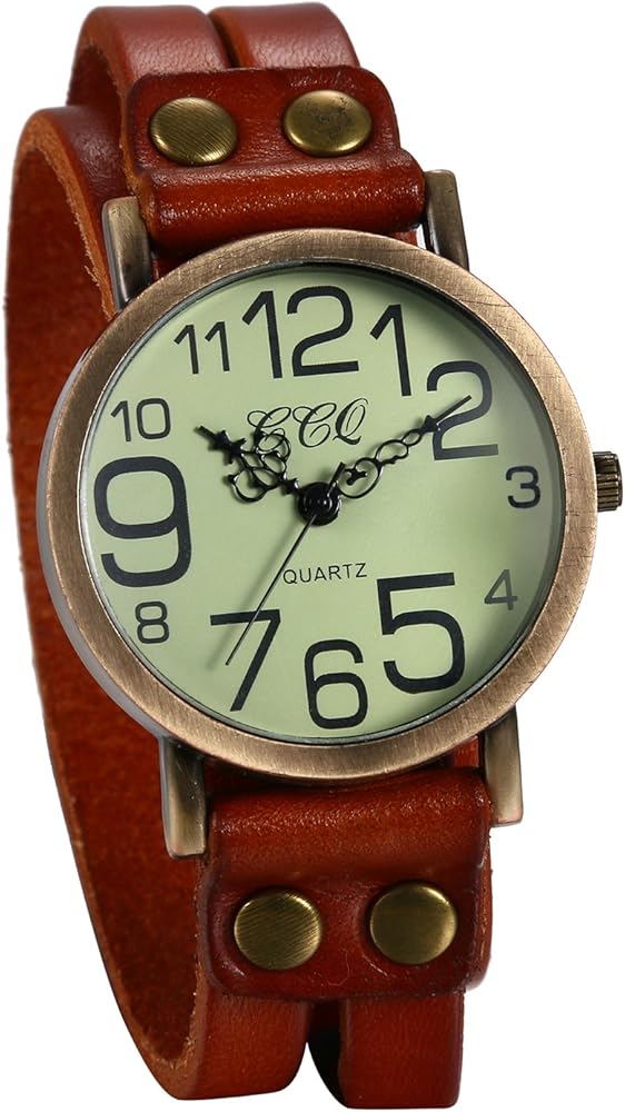 JewelryWe Luxury Vintage Pulsera de Cuero Reloj Hombres Mujeres Reloj de Pulsera Ladies Dress Cuarzo Relojes