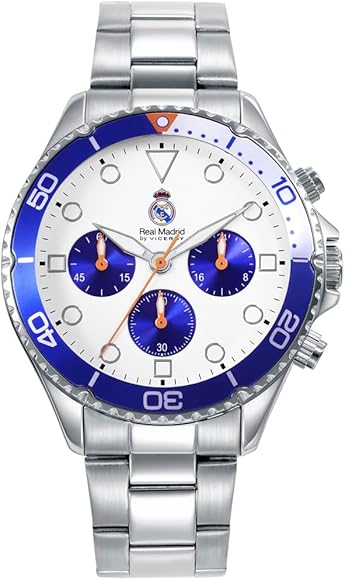Viceroy Reloj Cronógrafo de Hombre Oficial del Real Madrid Ref. 41161-07 – Estilo Deportivo con Caja de Acero y Brazalete de Acero