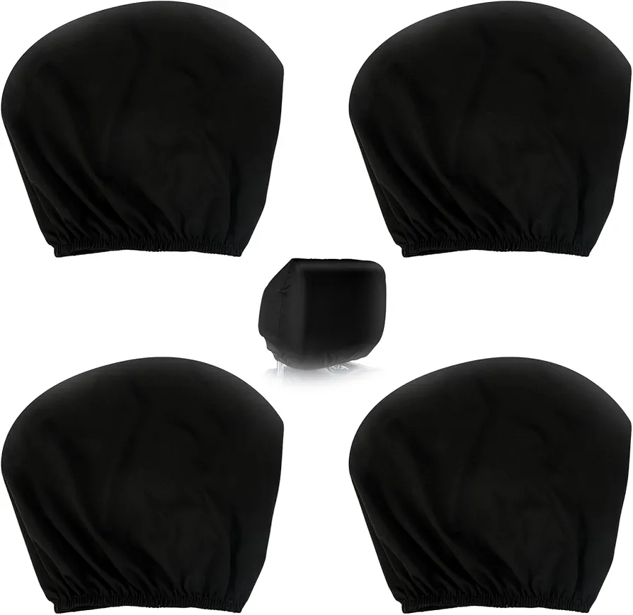 4 Piezas Funda Reposacabezas Coche, Fundas para Reposacabezas de Coche, Universal, Transpirable, Resistentes al Polvo, Lavables, para Coches Furgonetas Camiones Automóvil de Autocar en Autobús (Negro)