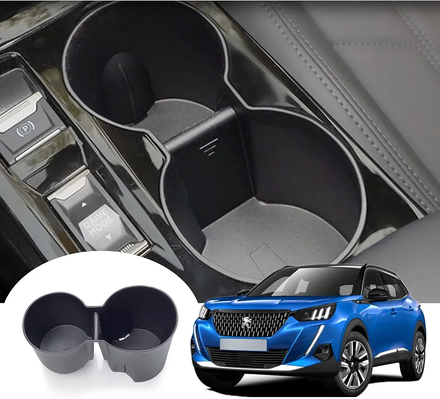 GAFAT 2020-2024 2025 Peugeot 208 e-208/ Peugeot 2008 e-2008 Soporte para Bebidas, Peugeot 208 2023 Restyling Alfombrilla de Gel de Sílice, Accesorios Peugeot 2008, Accesorios Peugeot 208 (Automática)