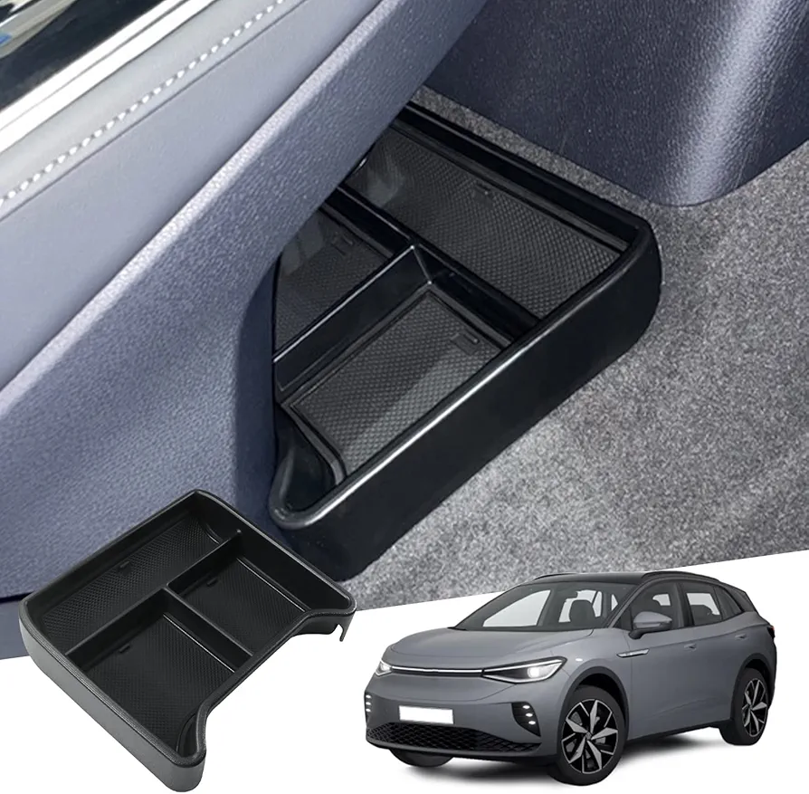 GAFAT V W ID.4 2021 2022 Caja de Almacenamiento para Consola Central, ID4 Organizador de la Guantera Inferior de Consola Central, Compatible con VW ID.4 Accesorios (Negro 1)