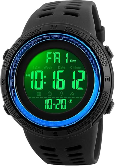 TONSHEN Deportivo Reloj de Pulsera Hombre LED Electrónica Doble Tiempo Outdoor Militares Digital 50M Impermeable Relojes