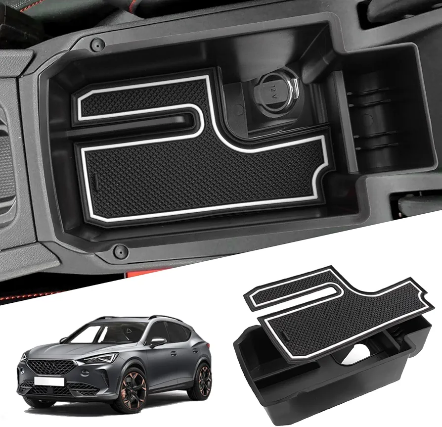WEIPIN Compatible con Seat Leon MK4/Cuprα Formentor 2020-2024 consola central, guantera, reposabrazos, organizador de consola, caja de almacenamiento compatible con Seat Leon KL FR ST accesorios