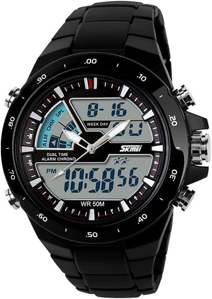 TTLIFE Reloj de pulsera unisex para mujer hombre multifuncional LED anal¨®gico-Digital Dual Display Resistente deportes al aire libre impermeable