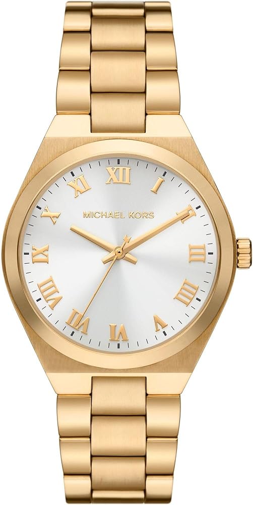 Michael Kors Lennox Reloj para Mujer, Movimiento de Cuarzo con Correa de Acero o Piel