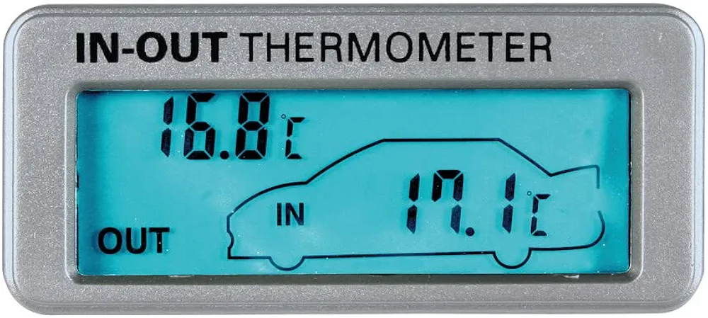 Lampa 86316 - Termómetro para medición de temperatura interior y exterior (pantalla iluminada en azul, 12/24 V)