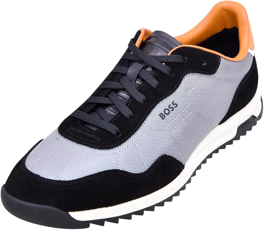 BOSS Men's Zayn Low Profile Suede Leather Two Tone Sneaker
