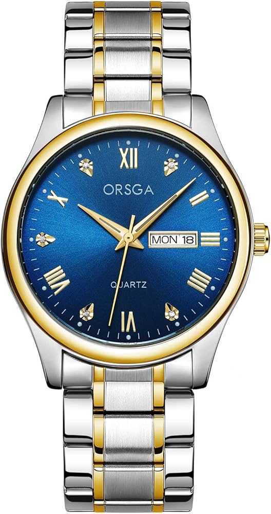 CIVO - Reloj para Hombre, acero clásico, 40 mm, analógico, Cuarzo, Calendario, Impermeable, número romano, diseño empresarial, Elegante, Regalo para Hombre