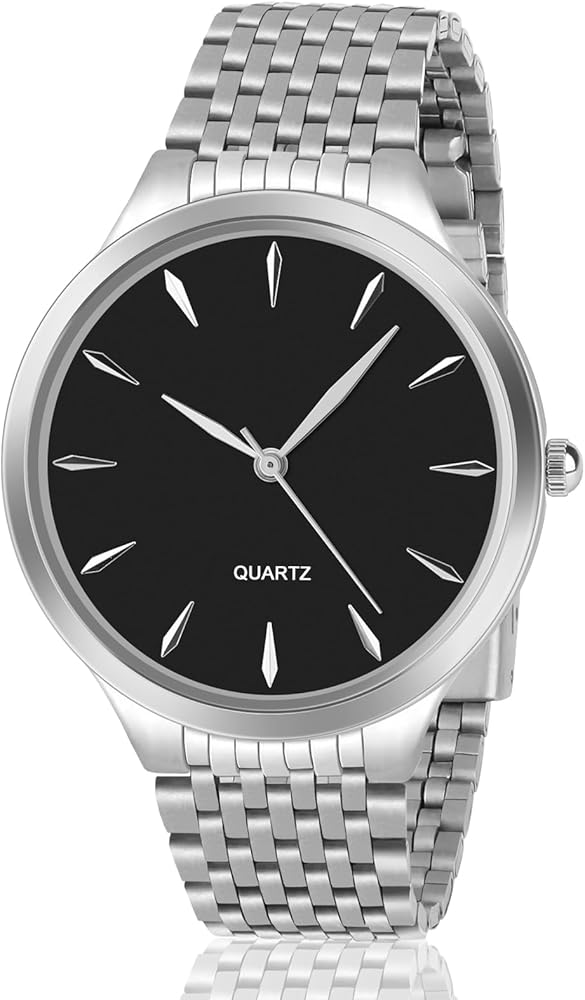 GUUMUXIN Reloj Analógico de Cuarzo para Mujer (27 mm de Diámetro), Correa de Acero Inoxidable Impermeable de 30 m, Color Plateado, Plata, Damenuhr, Clásico Business Casual