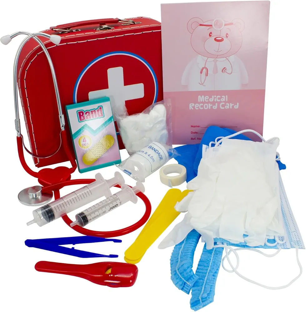 GICO Maletín Doctor para niños y niñas , 29 x 19 x 9 cm, con 26 Accesorios y Estetoscopio Funcional 37352