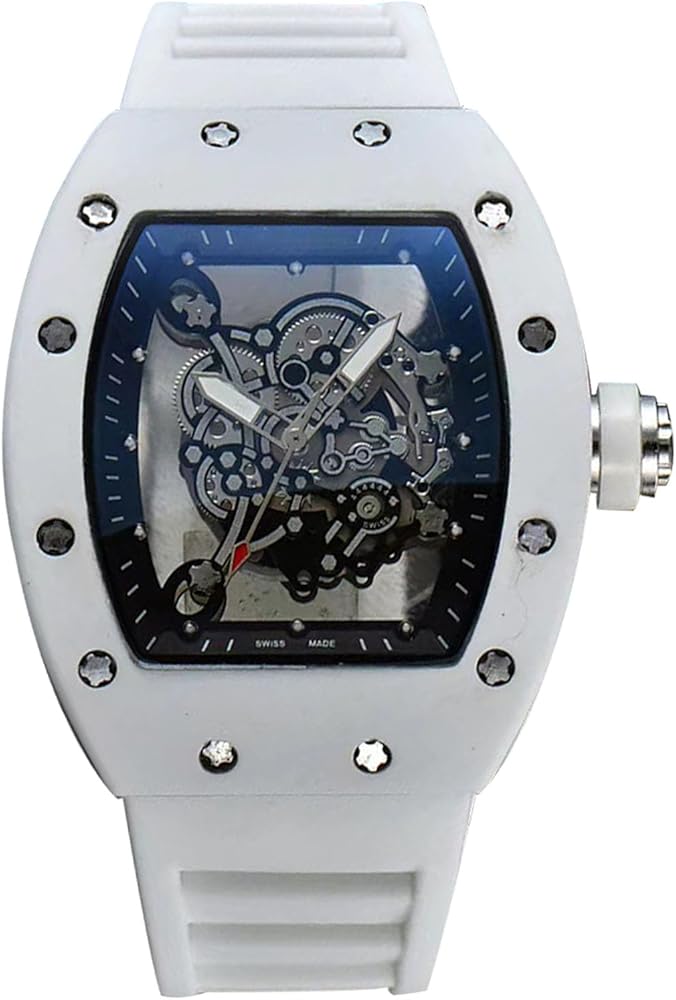 RORIOS Relojes Tonneau de Pulsera para Hombres Reloj Casuales Cuarzo Reloj Luminoso Analógico Reloj Simple Prueba de Agua