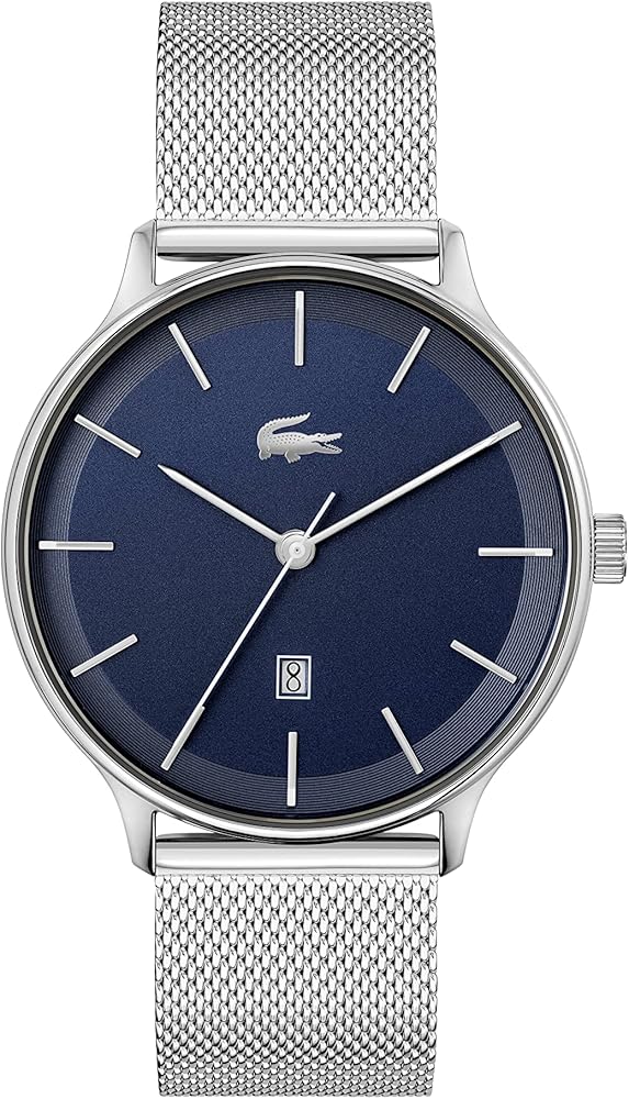Lacoste Reloj Analógico de Cuarzo para Hombre con Correa de Malla de Acero Inoxidable Plateada - 2011200