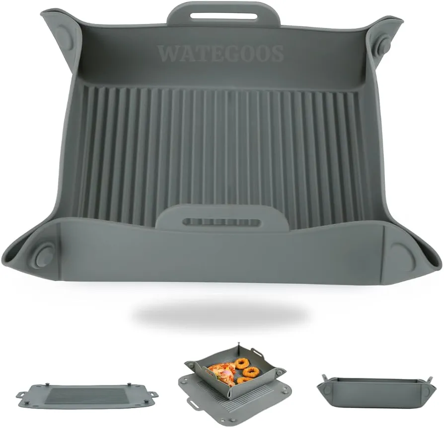 22CM Molde Silicona Freidora de Aire Air Fryer Horno Microondas y Freidora aire. Accesorios Freidora de Aire Moldes Repostería. Antiadherente Fácil de Limpiar. Compatible Cosori y Cecotec. 3,5L a 7,2L