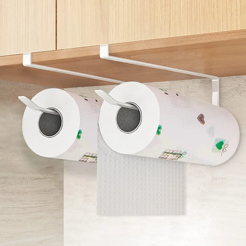 FORMIZON 2 Piezas Portarollos Cocina, Portarrollos de Cocina sin Taladrar Soporte Papel Cocina, Instalación Sin Taladrar Portarrollos de Papel de Cocina, Porta Rollos Papel de Cocina (Weiß)