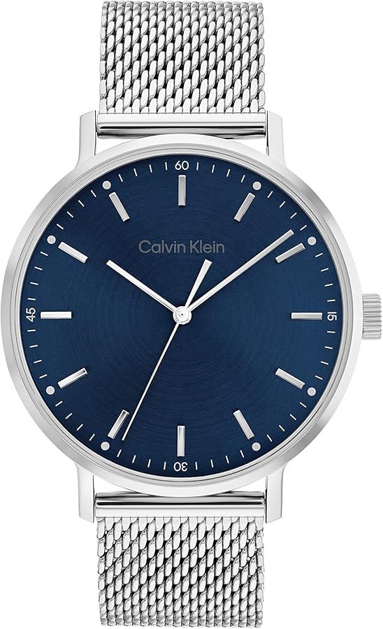 Calvin Klein Reloj Analógico de Cuarzo para Hombre con Correa en Piel o de Acero Inoxidable