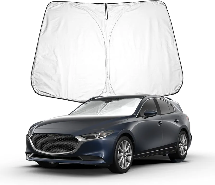 BIXUAN Mazda 3 2024 Parasol Compatible con Mazda3 2019-2023 2024 Parabrisas para el Coche Mazda 3 Cubierta de Parabrisas Delantero Parabrisas para Parabrisas Delantero Bloqueo UV Cubierta