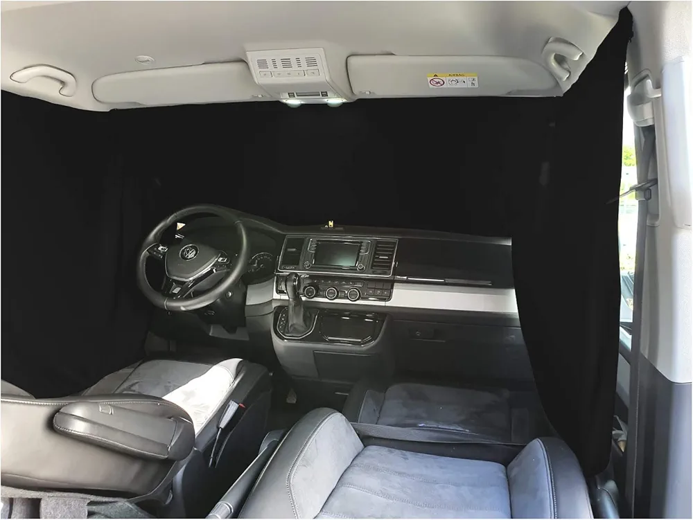 BREMER SITZBEZÜGE Cortina para Parabrisas Frontal, protección Solar, para Camping, Cabina de conducción, Cortina Compatible con Peugeot Partner Tepee a Partir de 2008-2012 en Negro