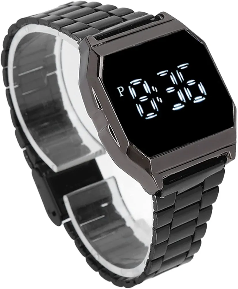 Reloj LED, Cronómetro Deportivo Digital Electrónico Multifunción, para Estudiante Tetragonum Reloj Deportivo Digital con Cierre Plegable Temporización de Alarma Función de Luz Nocturna para Uso Diario