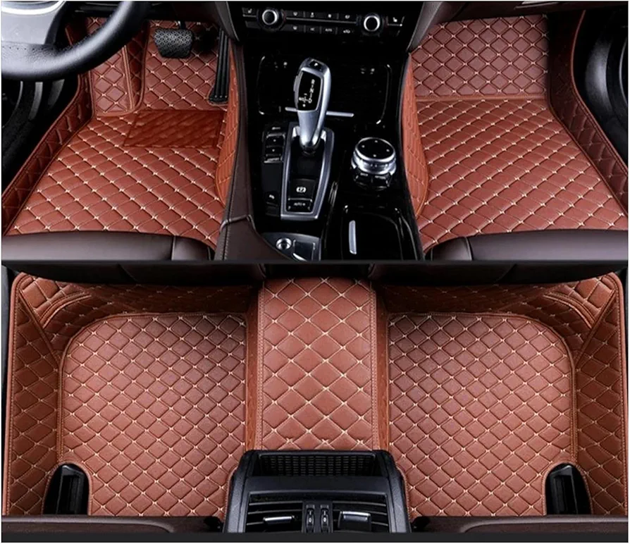 Talonera Goma para KIA para Cerato Alfombrillas De Coche para Forte para K3 para Hybrid Accesorios De Alfombras De Automóviles Mats Piso Automóviles (Color : Marrón)