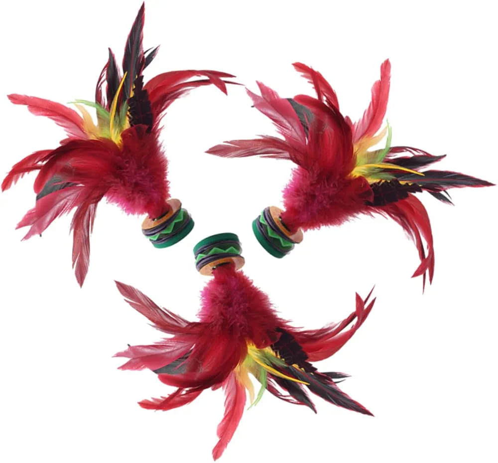 DIKACA 3 Piezas Volante de niños Juego Interior y Exterior Juguetes Infantiles Juego Patada de Juguete Juego Ocio Juguete Espesar Pluma Porcelana Base Padre-Hijo Tijeras