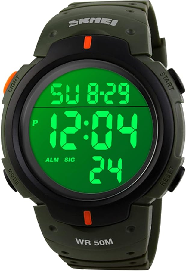 VenSten Mens Digital Sports Watch, Males Waterproof Electronic Military Army Watches Large Analogue Durable Wristwatch