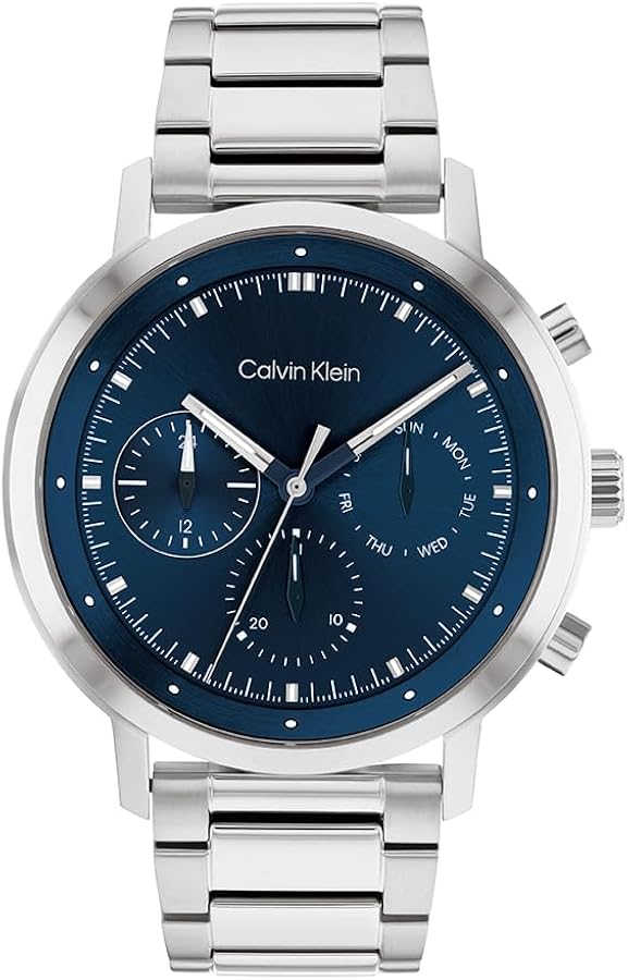 Calvin Klein Reloj Analógico de Cuarzo multifunción para Hombre con Correa en Acero Inoxidable