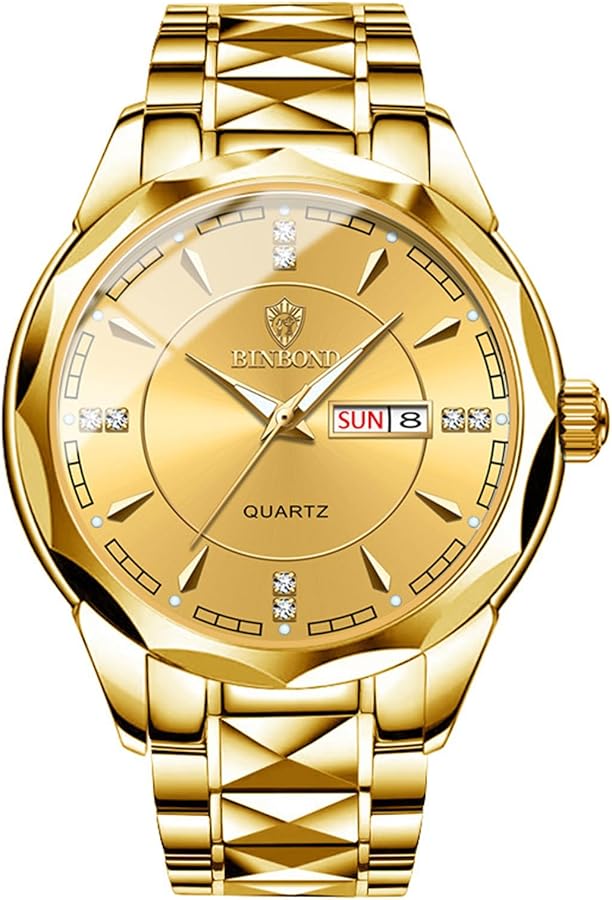 OIDEA Relojes Analógico Pareja Redondo: Reloj de Cuarzo Redondo Calendario para Hombre y Mujer Resistente al Agua Puntero Luminoso Correa de Acero Inoxidable Extraíble - para Ocio Negocios Regalo