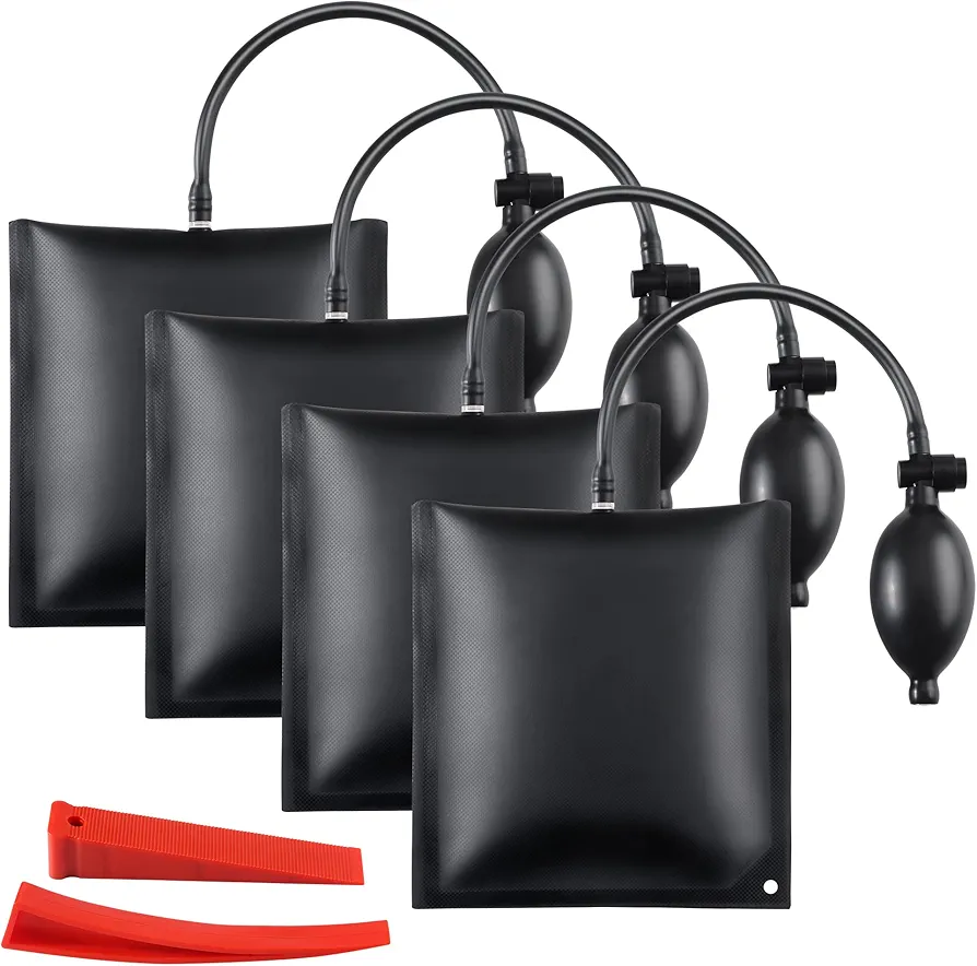 YiliYa 4 Piezas Air Pump Wedge,Cuña de Aire de Bomba Cojines de Montaje con Cuña Roja para Instalación de Puertas Ventanas Reparación de Automóviles
