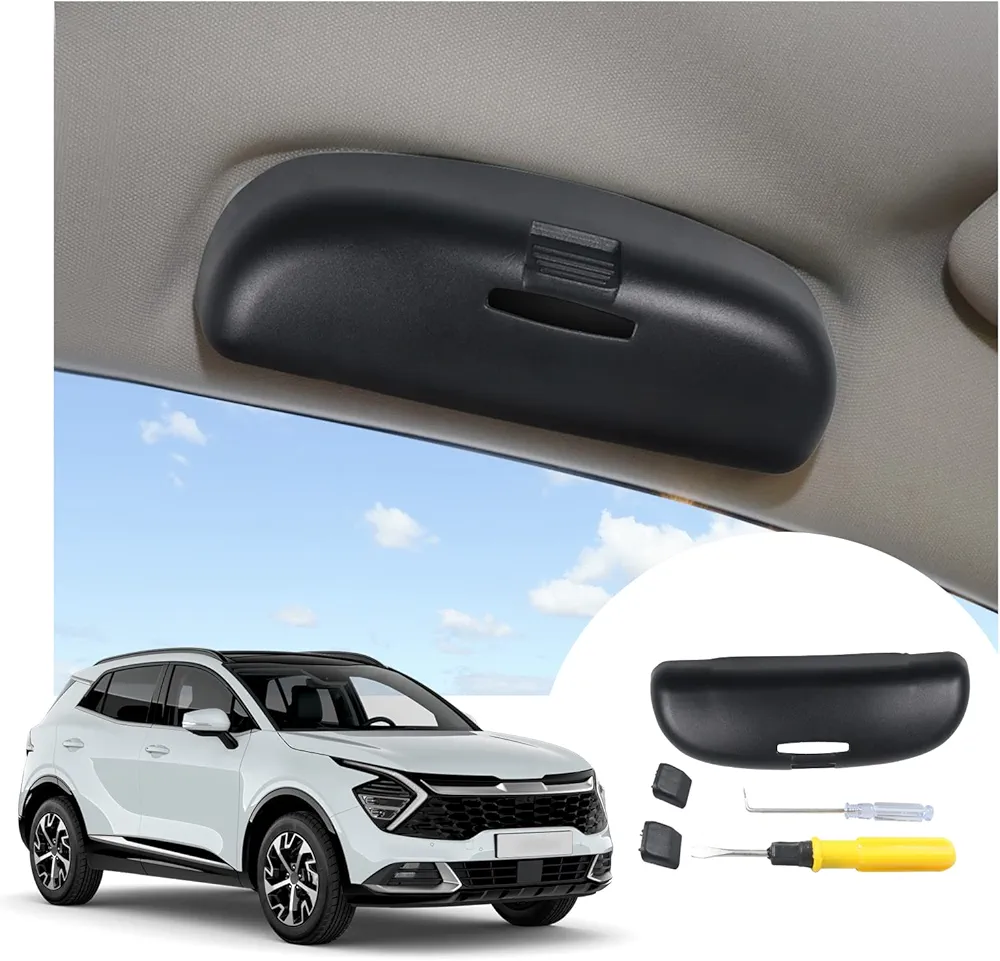 LFOTPP Kia Sportage NQ5 2022 2023 Estuches de Gafas para Coche Gafas Caja Organizador Gafas de Sol, Funda de Gafas Interior Accesorios, Soporte Almacenamiento Bolsillo para Sportage NQ5 (Negro)