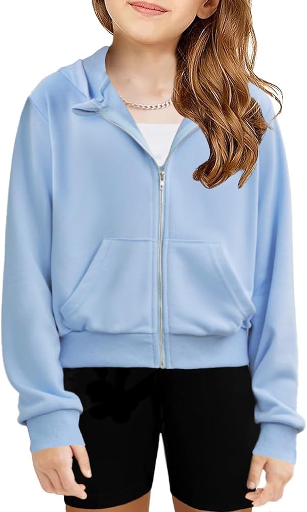 Arshiner Niña Sudaderas con Capucha Cremallera Niños Sudaderas de Manga Larga Moda Casual Otoño Invierno Hoodie para niñas 5-14 años