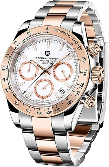 Pagani Design, Reloj de Lujo para Hombre, cronógrafo de Cuarzo Multifuncional, Japón VK63, Acero Inoxidable, Zafiro, 100M, Resistente al Agua, 2022