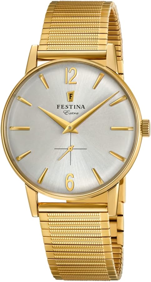 Reloj FESTINA Para Hombre F20251/2 Outlet Caja de Acero inoxidable 316l 2n18 dorado Correa de Acero inoxidable 316l Gris plata