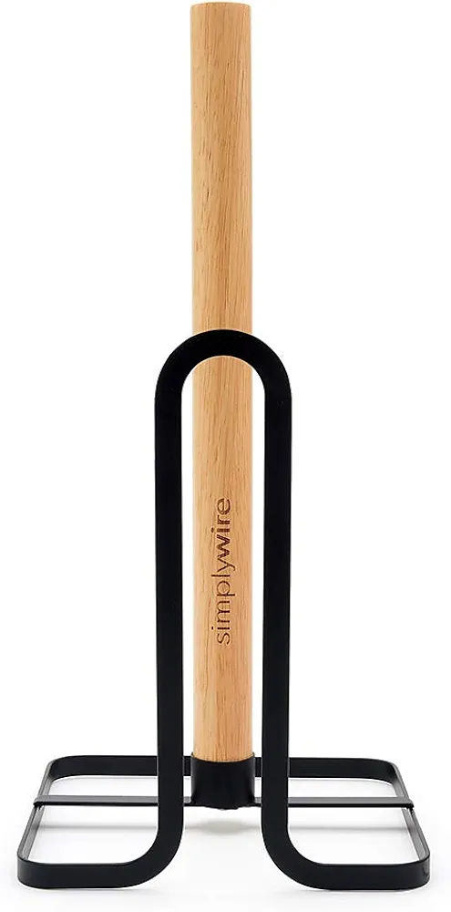 simplywire - Portarrollos de Cocina Madera y Alambre Plano Negro