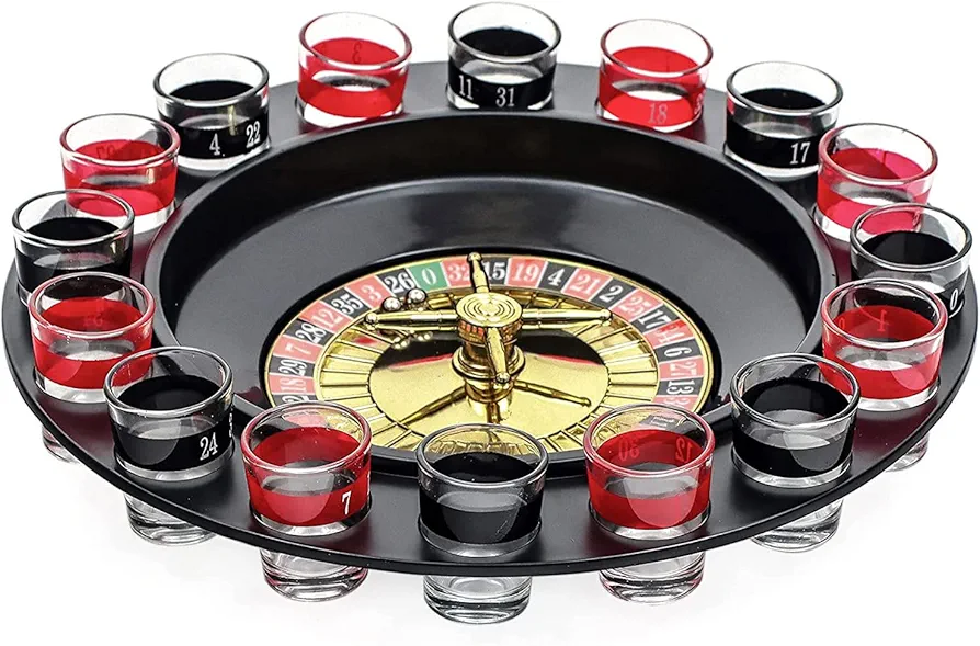 ZEONIK Placa giratoria Juego de Ruleta de 12 Pulgadas, Juego de Beber, Tocadiscos, Juegos de Mesa de Ocio, Juego de Rueda de Ruleta para una Noche de Juegos en casa o una Fiesta en el Club