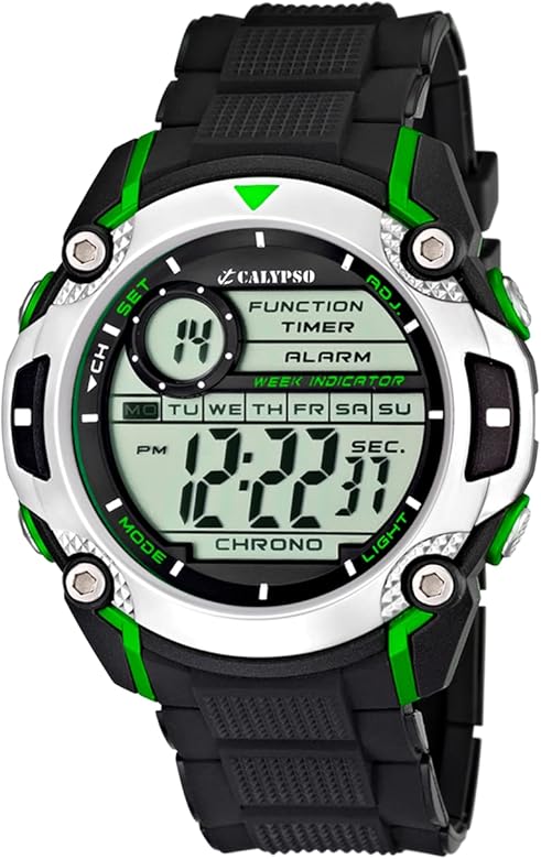 CALYPSO Reloj Modelo K5577/3 de la colección Digital FOR Man, Caja de 47,2 mm Correa de Caucho Negro para Caballero