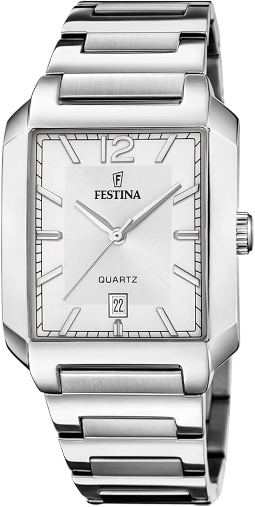 Festina Reloj Hombre F20677/2 On The Square Caja de Acero Inoxidable 316l Plateado Correa de Acero Inoxidable 316l Plateado