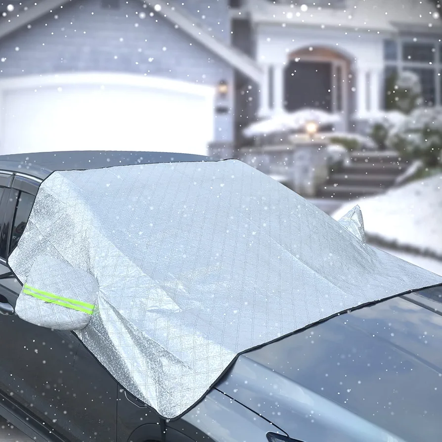 Hivexagon Protector Solar para Luna Delantera, Cubierta para Parabrisas de Coche, Resistente al Agua, Polvo, Rayos Ultravioleta, Sol, Escarcha, Hielo y Nieve, Coches y SUV Durante Todo el año