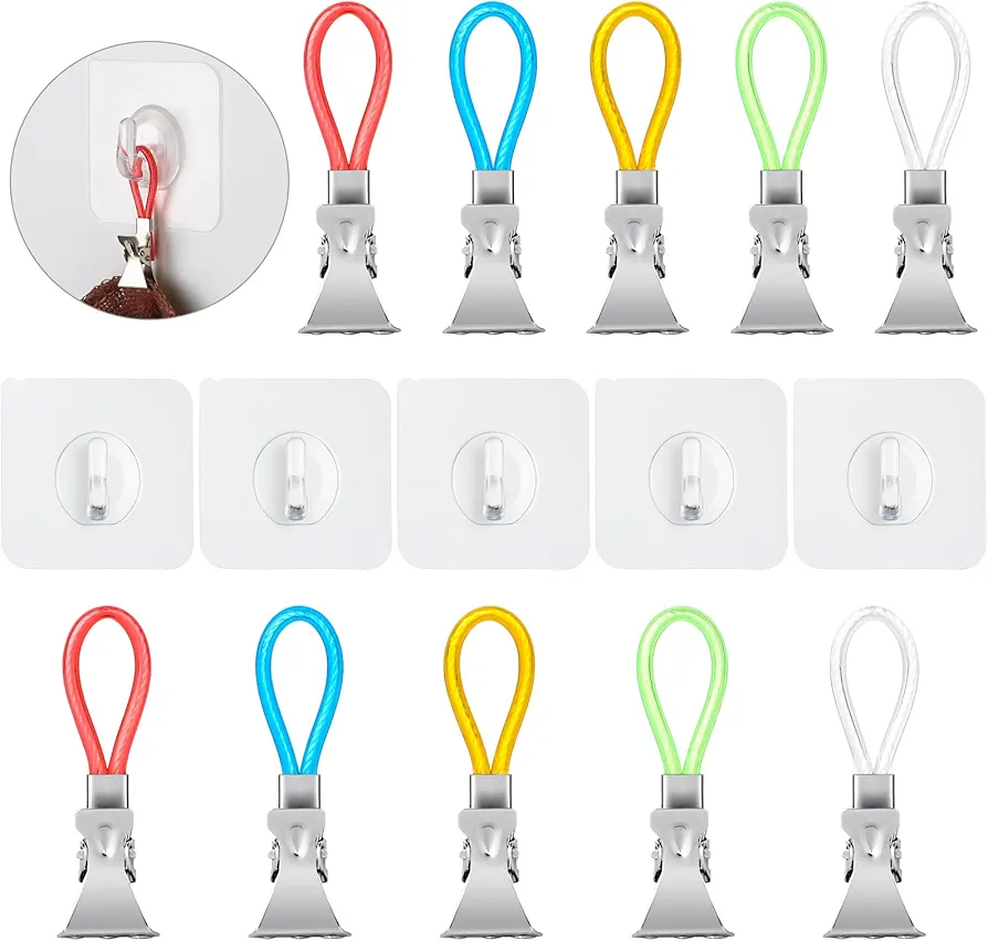 Sinofort 15 Piezas Clips para Ppaños de Cocina 5 Colores Clips Para Trapos Clip Para Colgar Telas Clip Toallas Cocina Clip de Toalla de Metal Para Toallas Toallas de Baño Trapos
