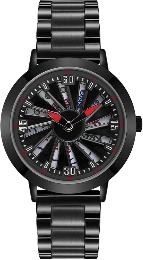 RORIOS Hombre Relojes Cuarzo Analógico Reloj con Correa en Acero Inoxidable Reloj de estereoscópico Hueco para Hombre Moda Impermeable Relojes de Pulsera